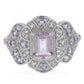 Silberring mit Rose De France Amethyst und weißem Topas