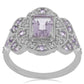 Silberring mit Rose De France Amethyst und weißem Topas