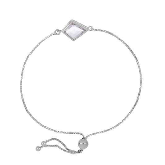Silberarmband mit Rose De France Amethyst