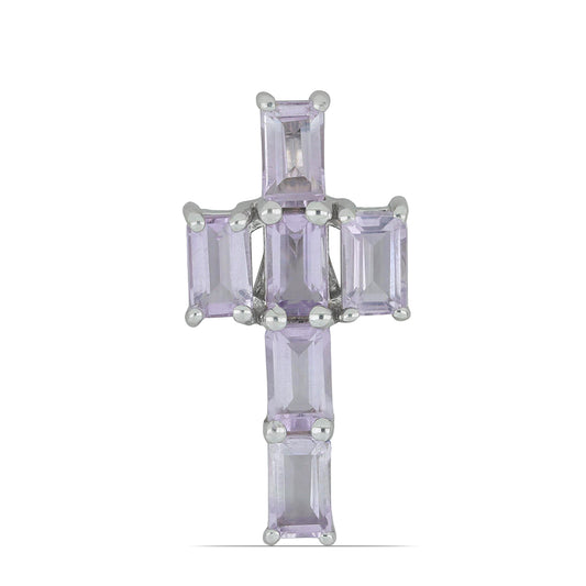 Silberanhänger mit Rose De France Amethyst