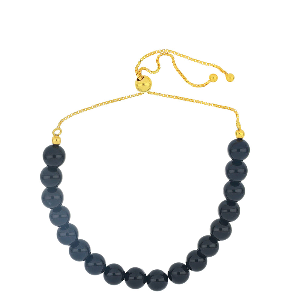 Goldplattiertes Silberarmband mit schwarzem Onyx aus Suwar 1 