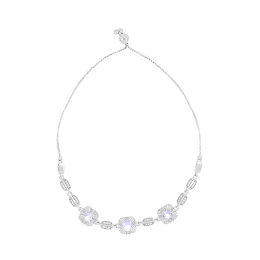 Silberarmband mit Rose De France Amethyst und weißem Topas