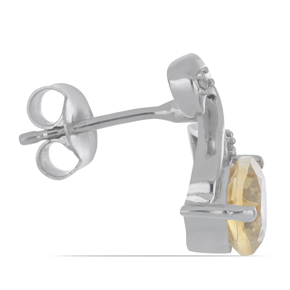 Silberohrringe mit Zitrin aus dem Ural und weißem Topas 2 