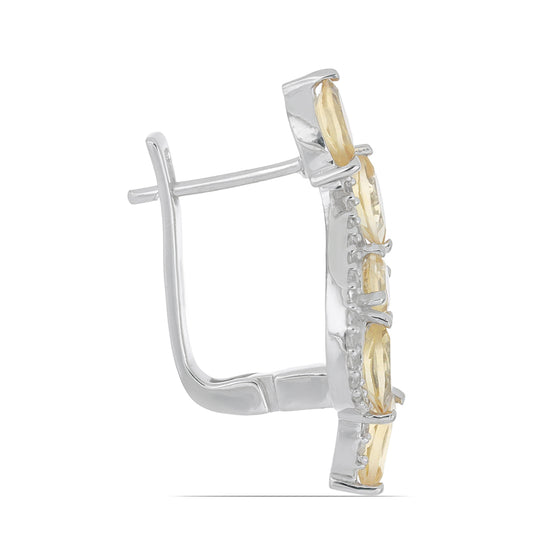 Silberohrringe mit Zitrin aus dem Ural