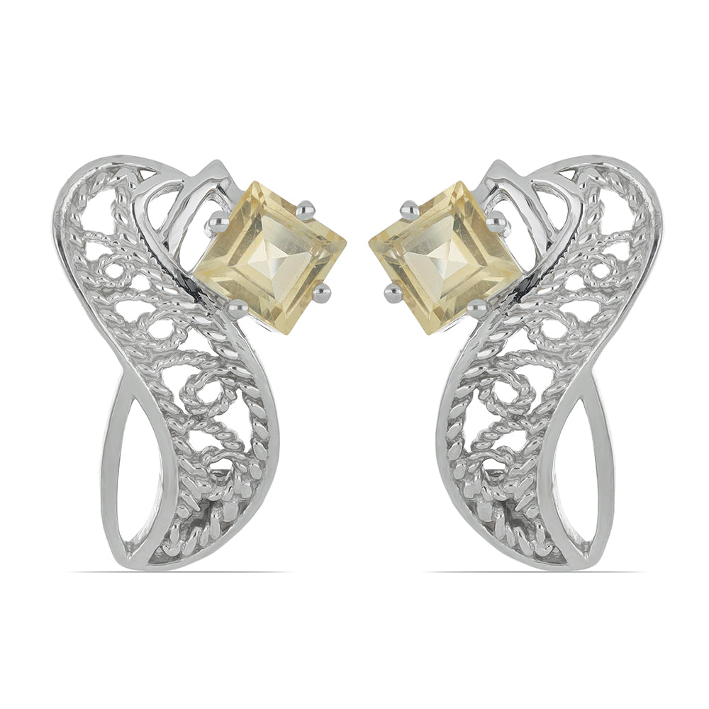 Silberohrringe mit Zitrin aus dem Ural 1 