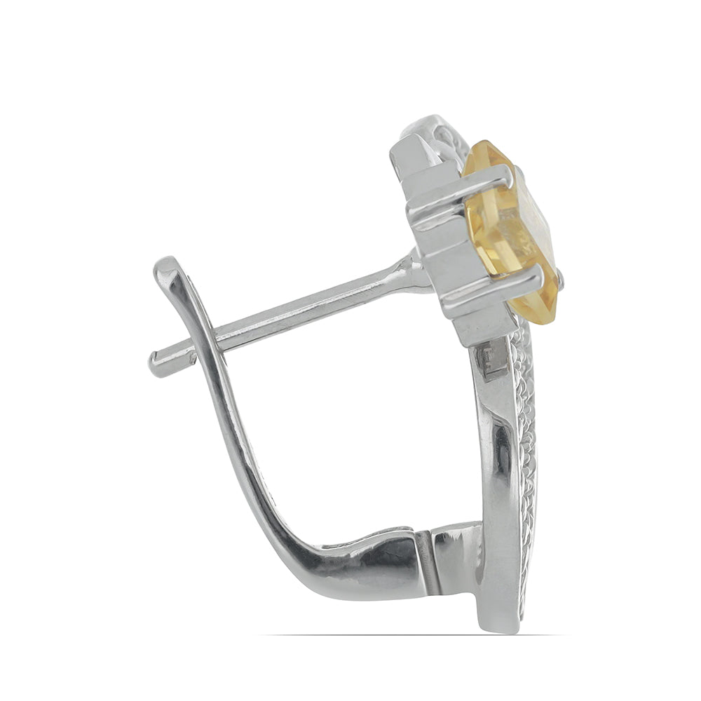 Silberohrringe mit Zitrin aus dem Ural