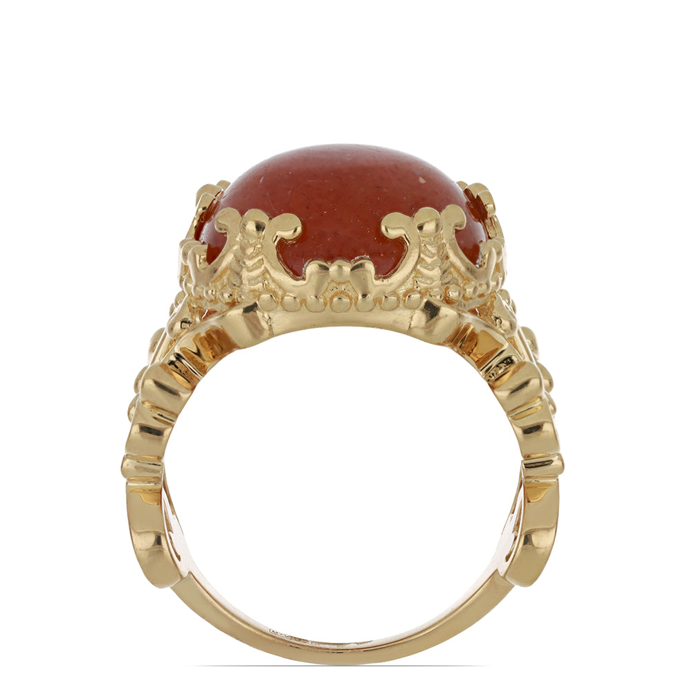 Goldplattierter Silberring mit Sonnenstein aus Oregon 2 