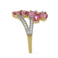 Goldplattierter Silberring mit rosa Topas und weißem Topas