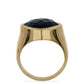 Goldplattierter Silberring mit schwarzem Onyx aus Suwar