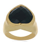 Goldplattierter Silberring mit schwarzem Onyx aus Suwar