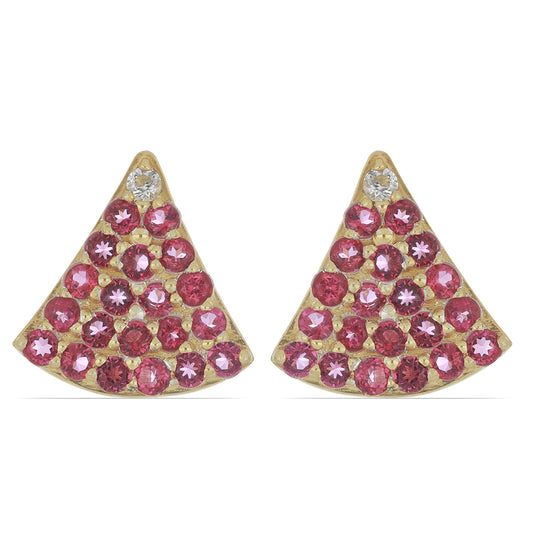Goldplattierte Silberohrringe mit rosa Topas und weißem Topas