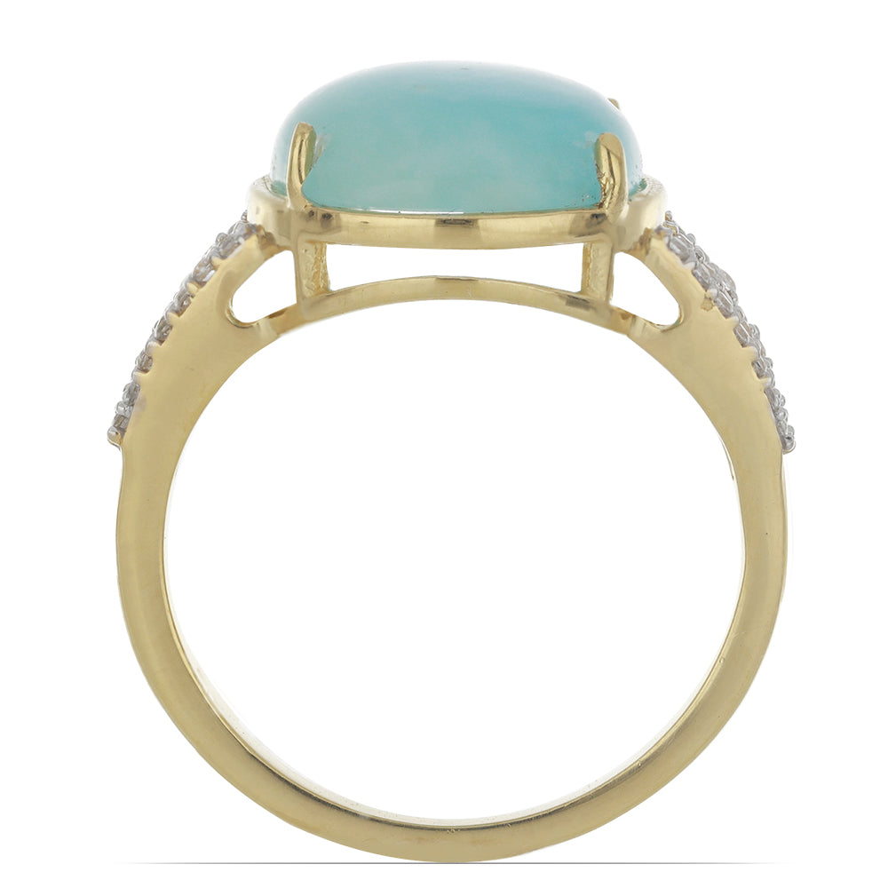 Goldplattierter Silberring mit weißem Topas 2 