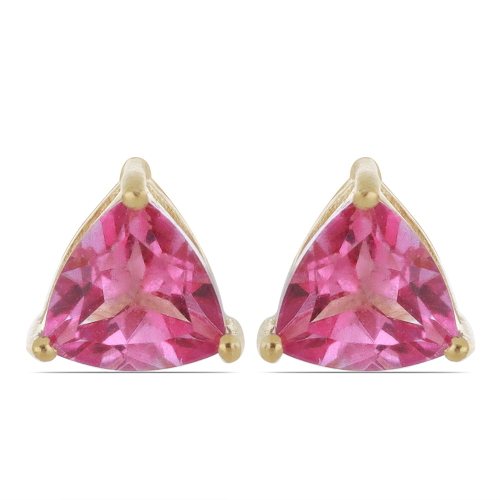 Goldplattierte Silberohrringe mit rosa Topas