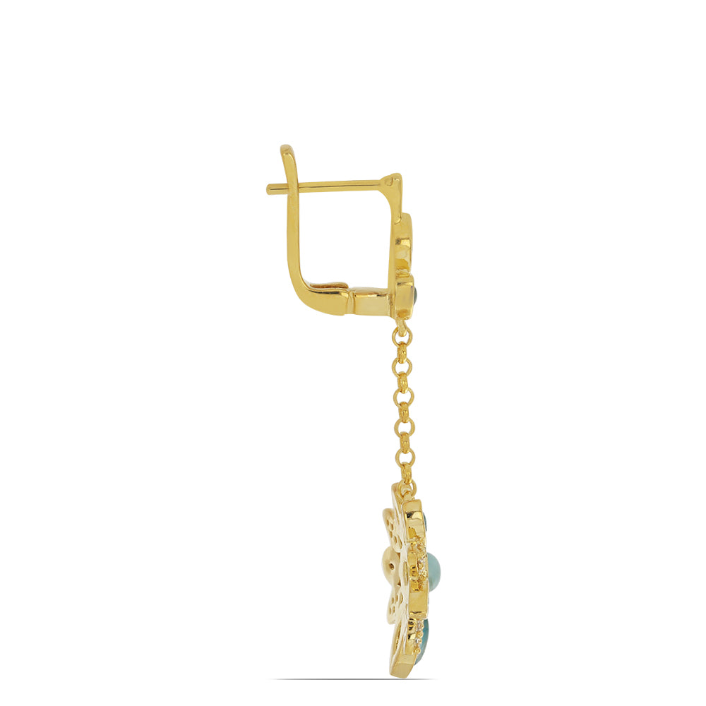 Goldplattierte Silberohrringe mit weißem Topas 2 