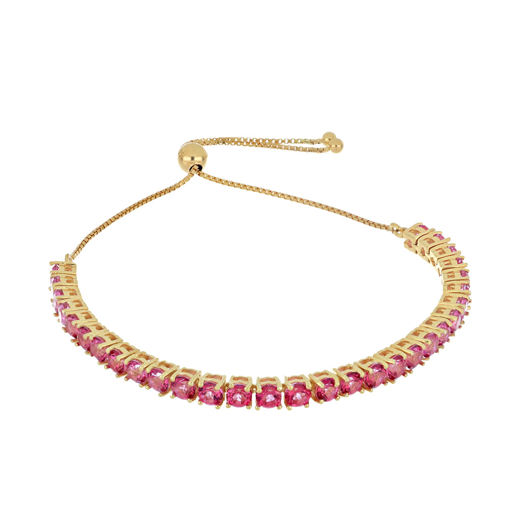 Goldplattiertes Silberarmband mit rosa Topas 1 
