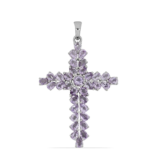 Silberanhänger mit Rose De France Amethyst