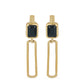 Goldplattierte Silberohrringe mit schwarzem Onyx aus Suwar