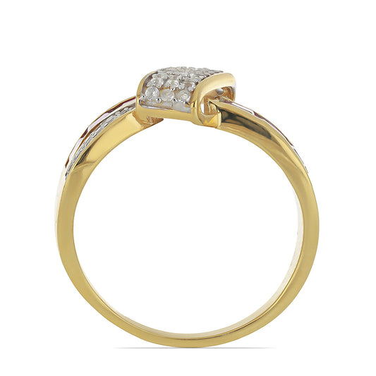 Goldplattierter Silberring mit rosa Topas und weißem Topas