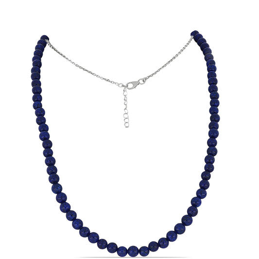 Silberhalskette mit Lapislazuli aus Badakhshan