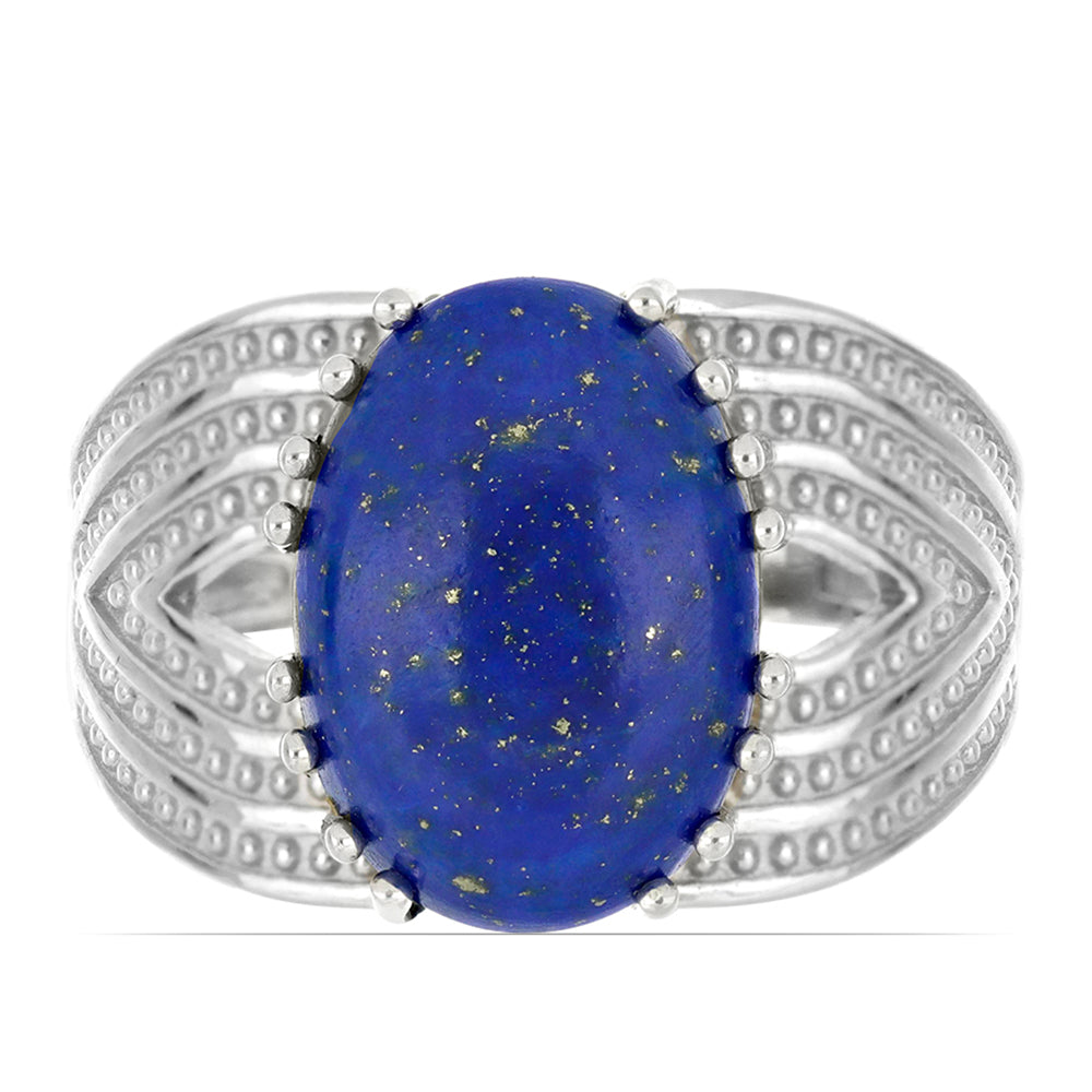 Silberring mit Lapislazuli aus Badakhshan 1 