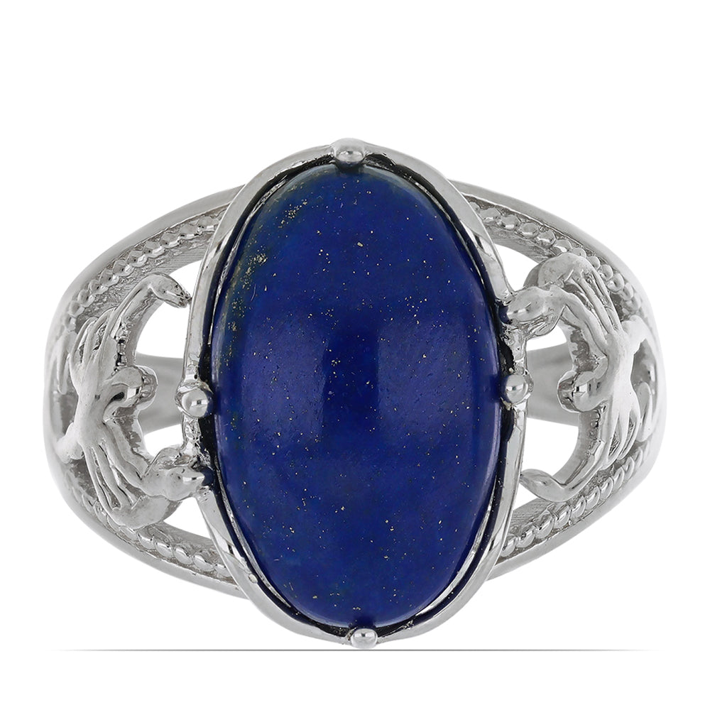 Silberring mit Lapislazuli aus Badakhshan 1 