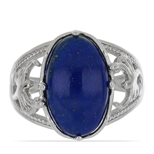 Silberring mit Lapislazuli aus Badakhshan