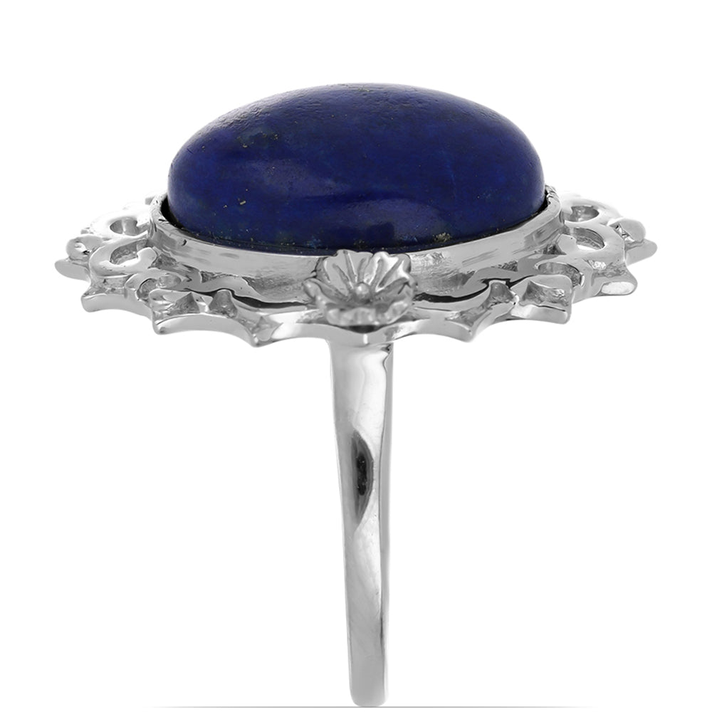 Silberring mit Lapislazuli aus Badakhshan