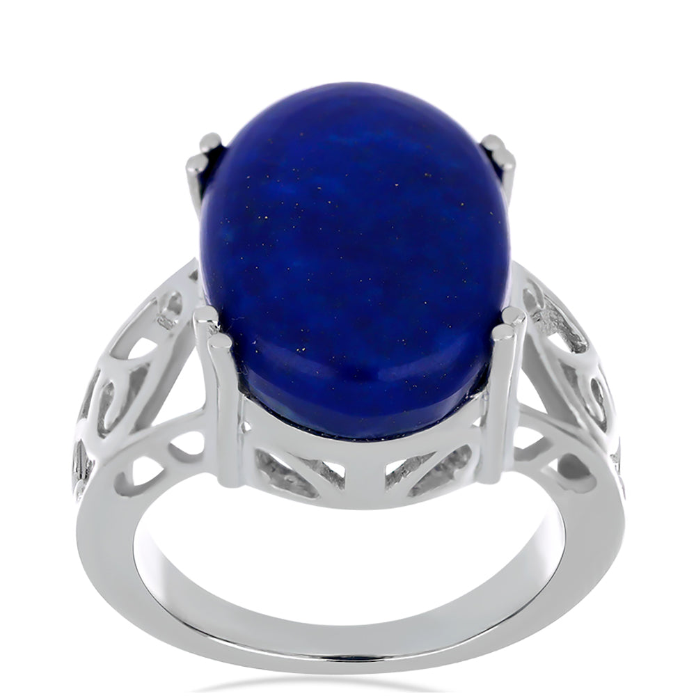Silberring mit Lapislazuli aus Badakhshan