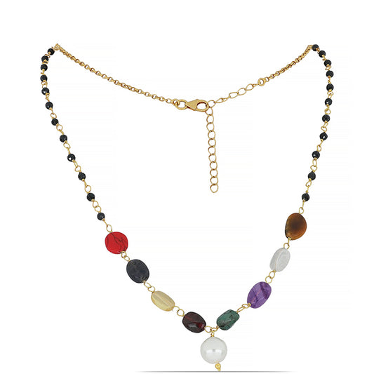 Goldplattierte Silberhalskette mit Amethyst aus Vera Cruz und schwarzem Spinell aus Gorno Badakhshan