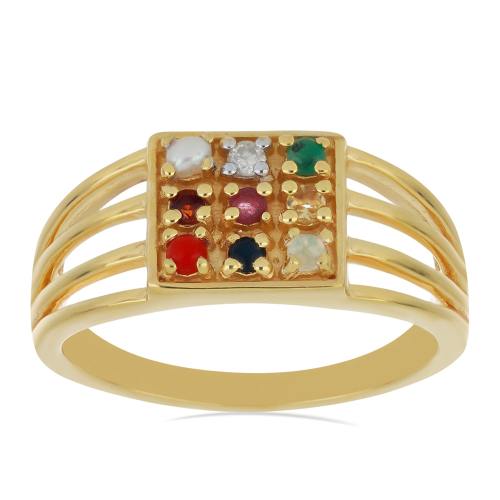 Goldplattierter Silberring mit Rubin aus Madagaskar und blauem Rosebery Saphir 2 