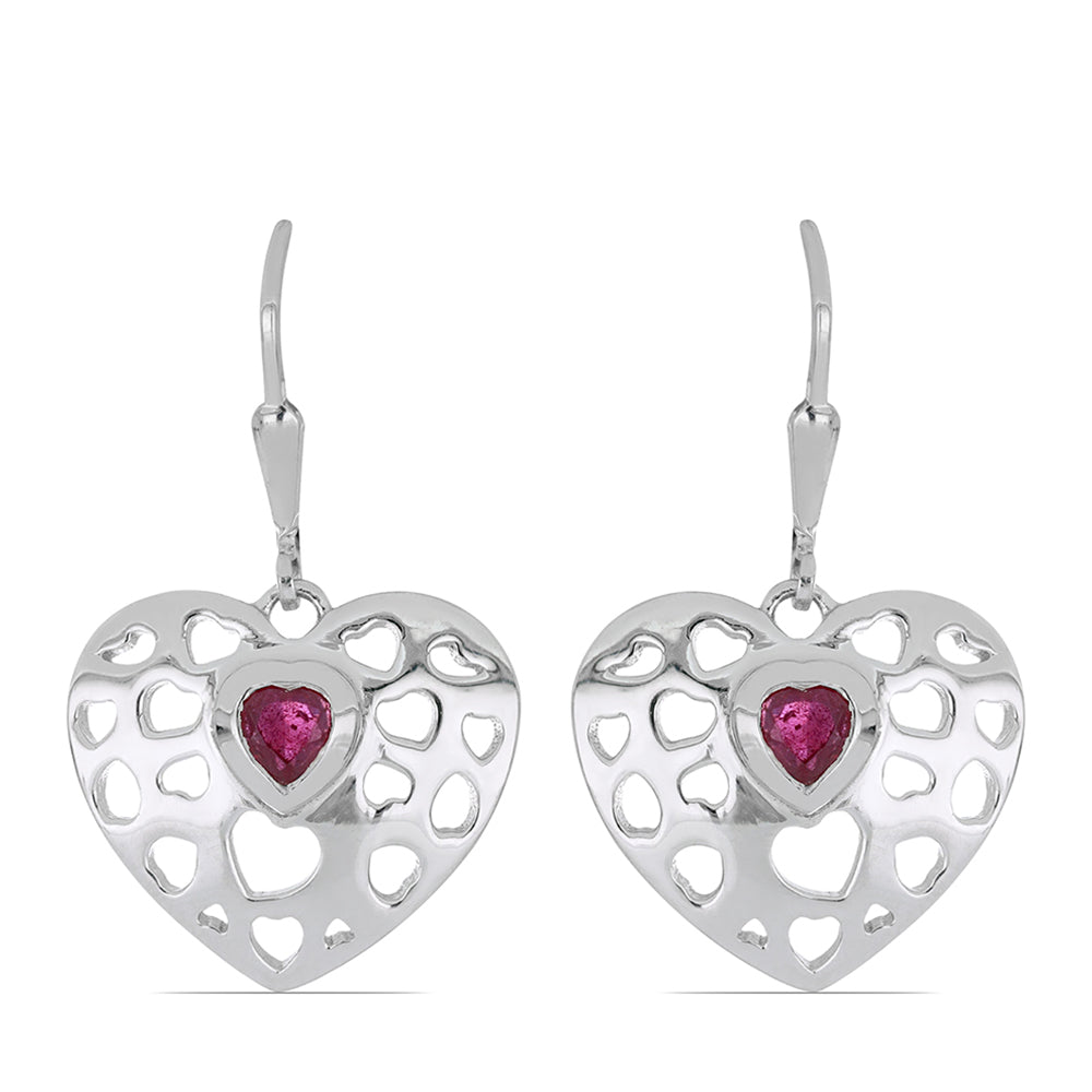 Silberohrringe mit Rubin aus Madagaskar