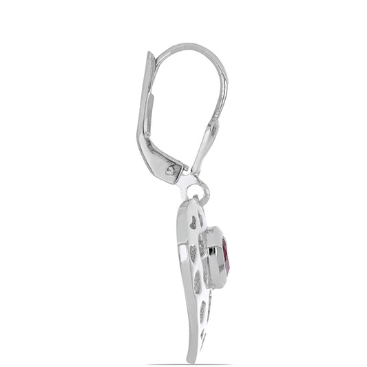 Silberohrringe mit Rubin aus Madagaskar