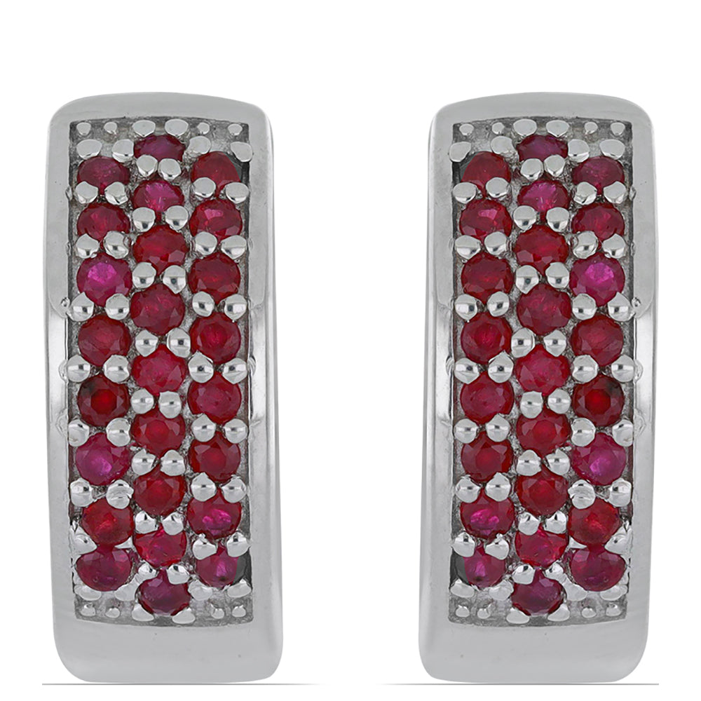 Silberohrringe mit Rubin aus Madagaskar