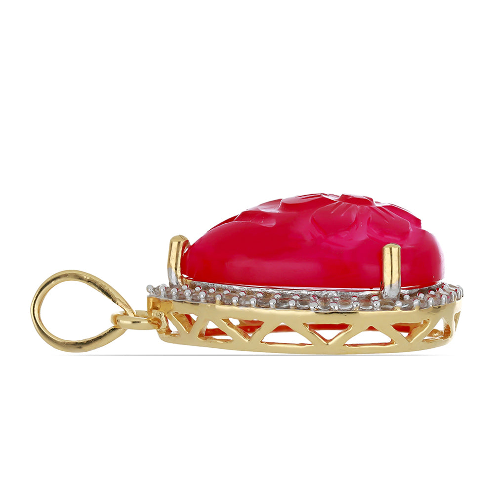 Goldplattierter Silberanhänger mit weißem Topas 2 