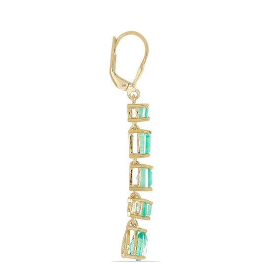 Goldplattierte Silberohrringe mit Paraiba Quarz