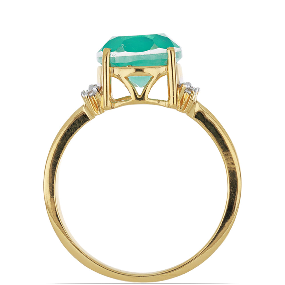 Goldplattierter Silberring mit Paraiba Quarz und weißem Topas 2 