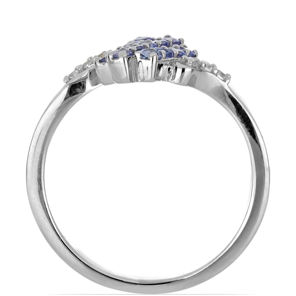 Silberring mit Tansanit und weißem Topas 2 