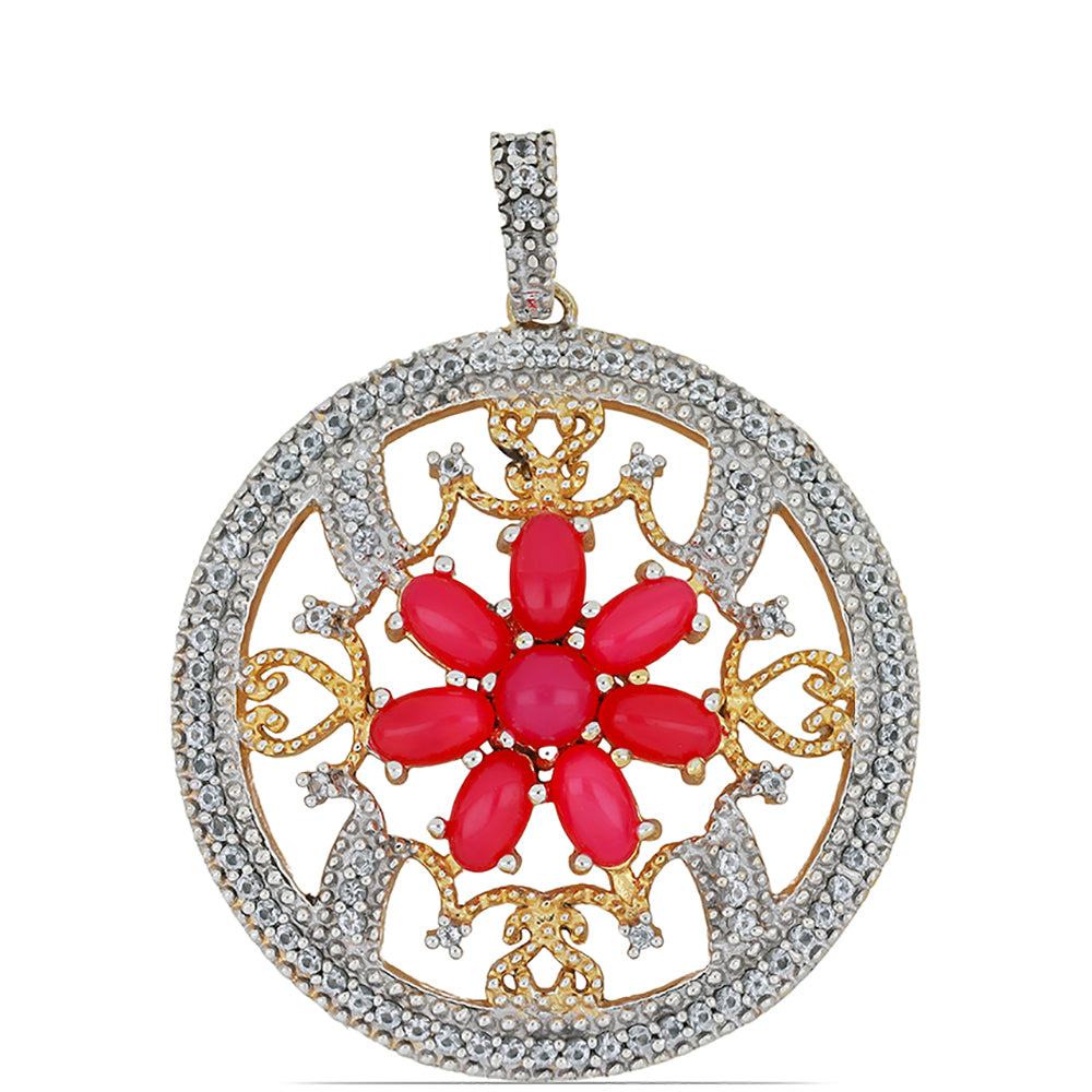 Goldplattierter Silberanhänger mit weißem Topas 1 