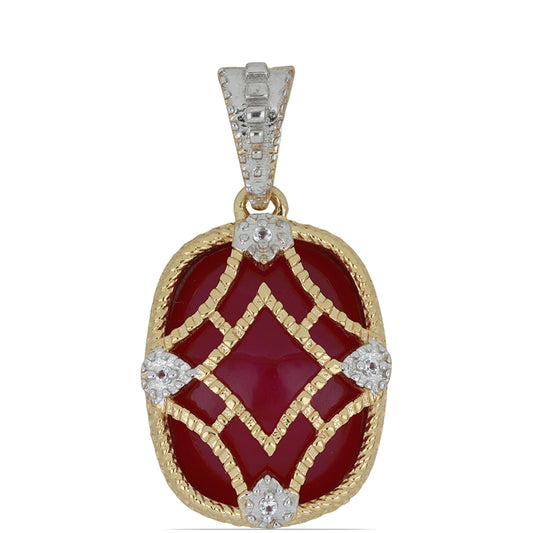 Goldplattierter Silberanhänger mit weißem Topas