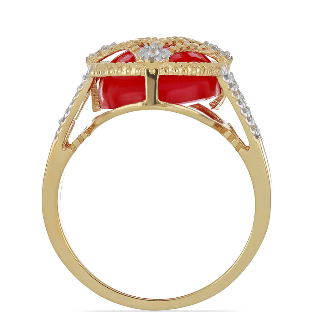 Goldplattierter Silberring mit weißem Topas 2 