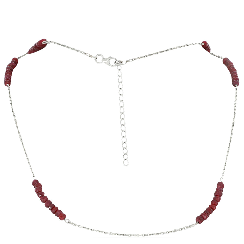 Silberhalskette mit Rubin aus Madagaskar 1 