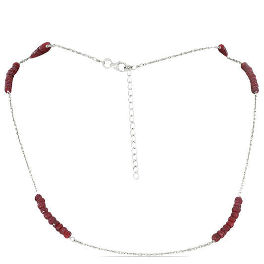 Silberhalskette mit Rubin aus Madagaskar