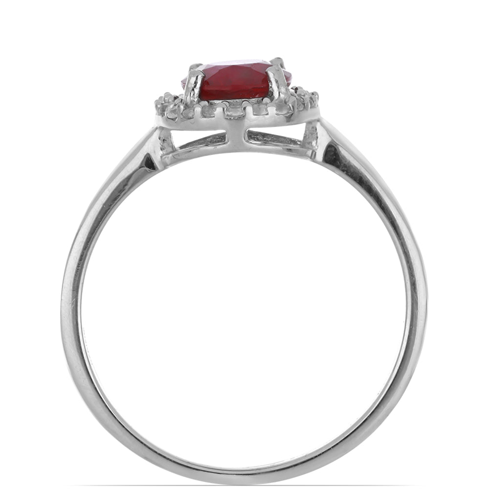 Silberring mit Rubin aus Madagaskar und weißem Topas