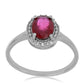 Silberring mit Rubin aus Madagaskar und weißem Topas