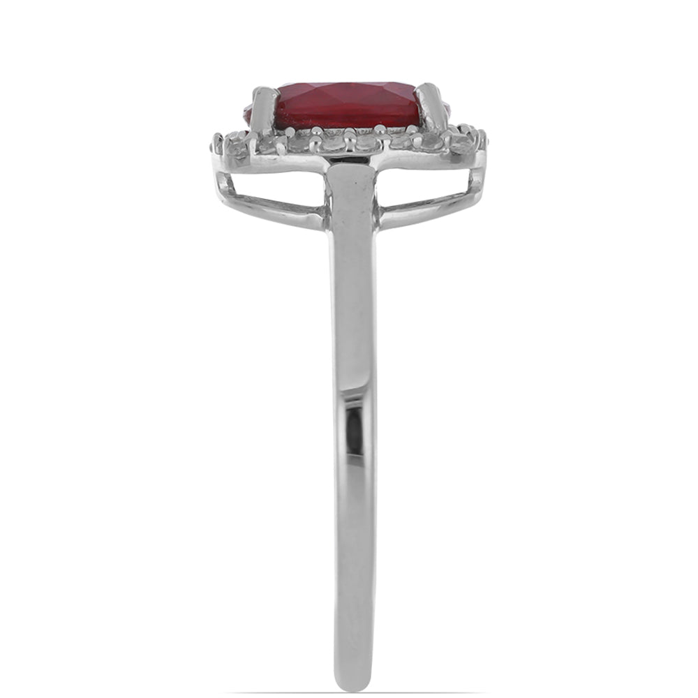 Silberring mit Rubin aus Madagaskar und weißem Topas 4 