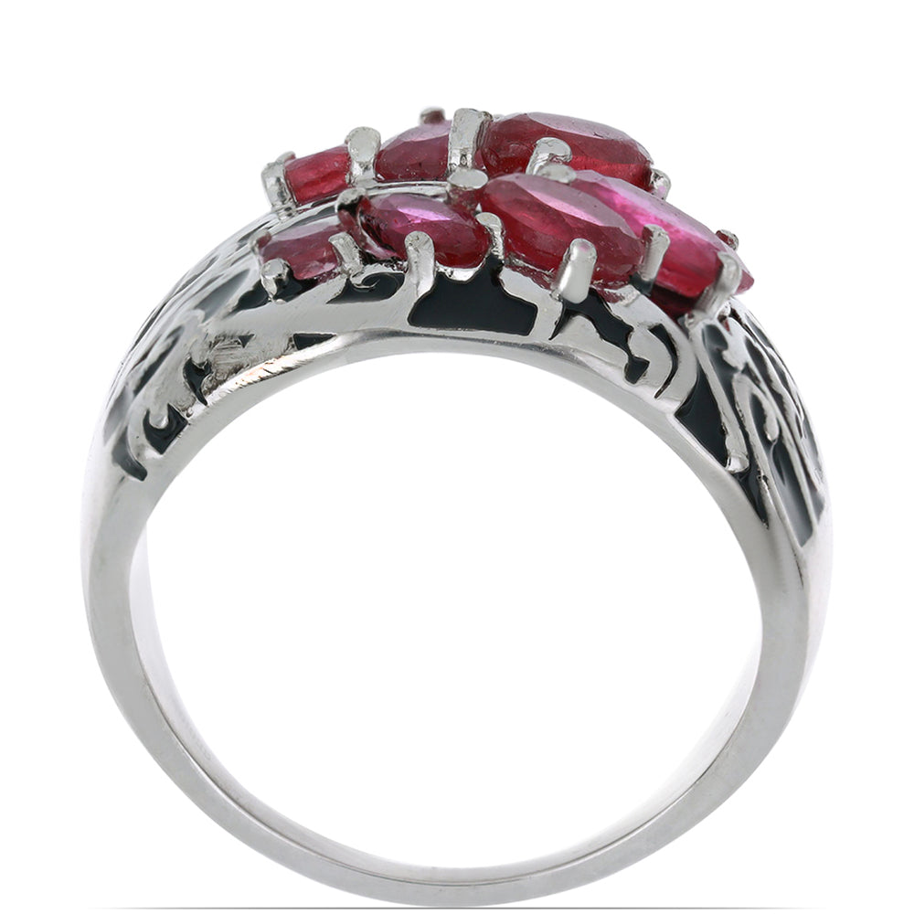 Silberring mit Rubin aus Madagaskar