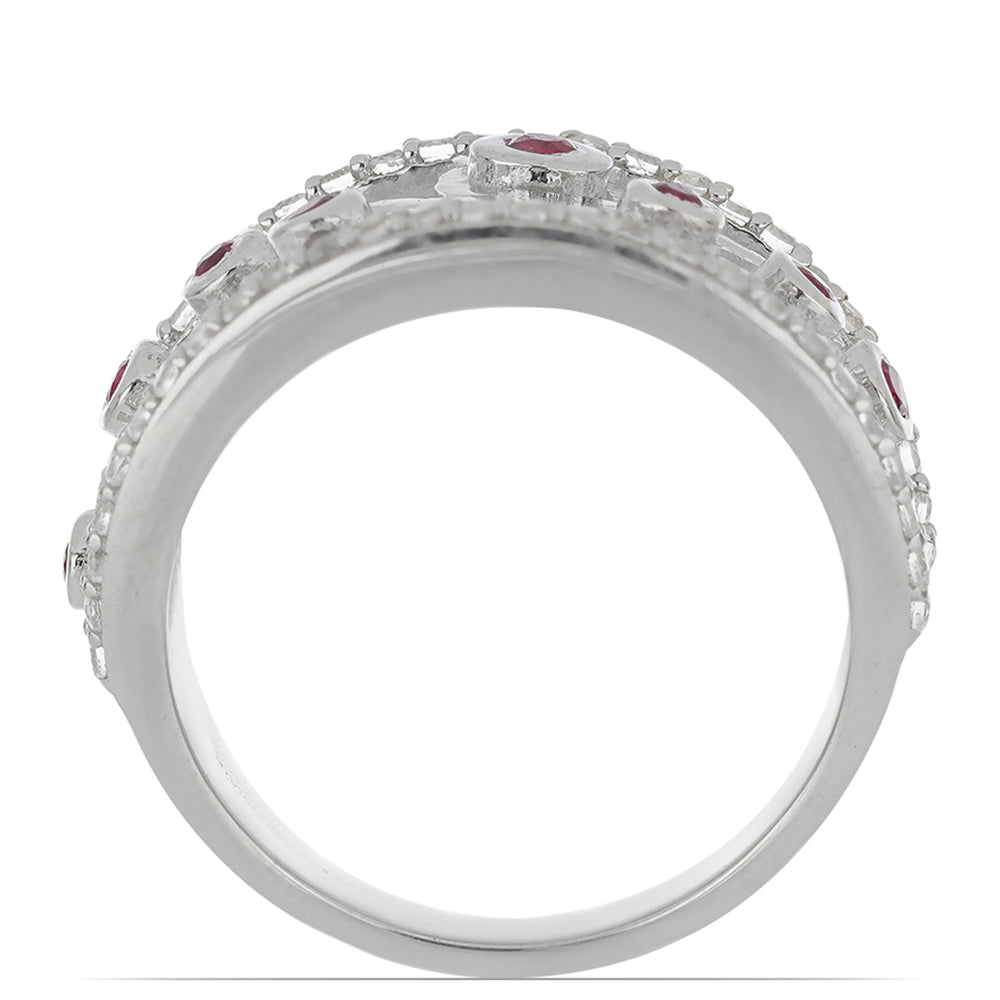 Silberring mit Rubin aus Madagaskar und weißem Topas 3 