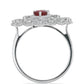Silberring mit Rubin aus Madagaskar und weißem Topas
