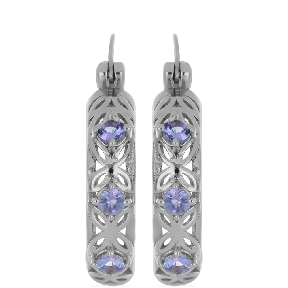 Silberohrringe mit Tansanit 1 