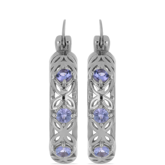 Silberohrringe mit Tansanit